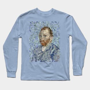hexagonal pixelated Vincent Van Gogh Long Sleeve T-Shirt